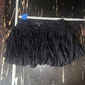 Y2k Style INC Black Ruffled Mini Skirt Textured Dark Fairy Grunge Whimsigoth M